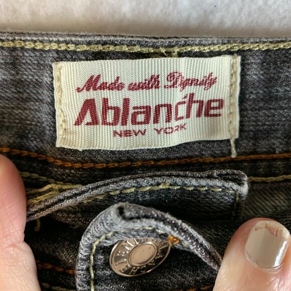 Vintage Y2K Ablanche Mens Jeans 44x34 Dark Wash Gray Baggy Street Workwear - Picture 4 of 16